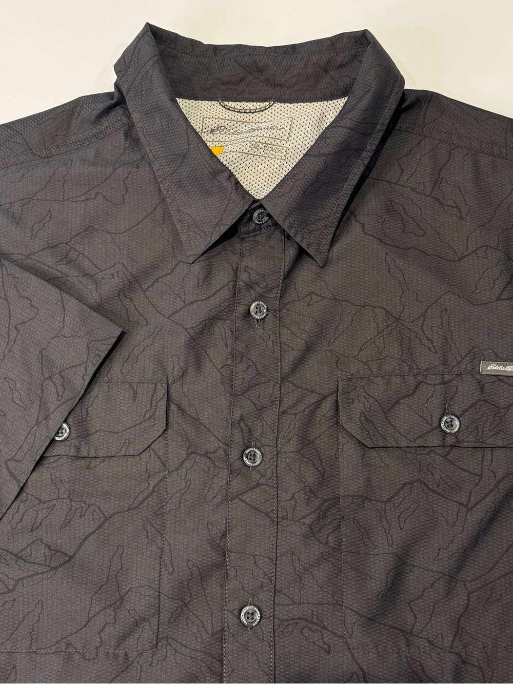Eddie Bauer Men's 2XL Short Sleeve Button Down Mesh Lightweight Outdoor Hiking